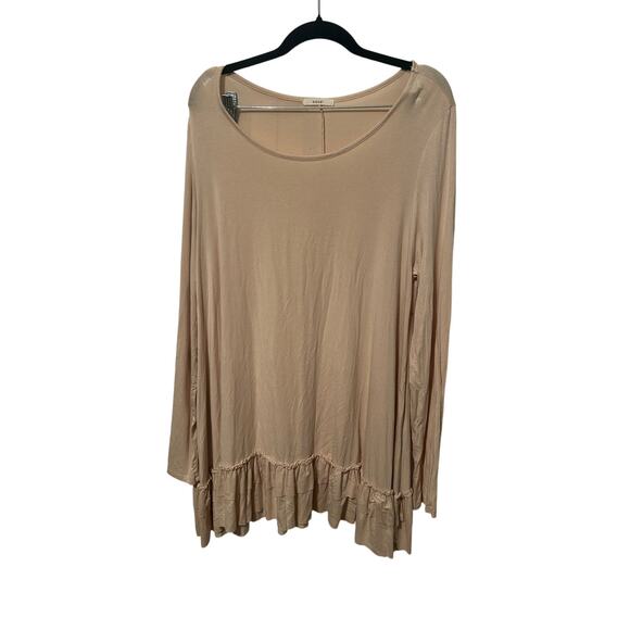 Easel Ruffle Tunic Blouse Cream/ Faint Peach 3XL - Picture 1 of 4
